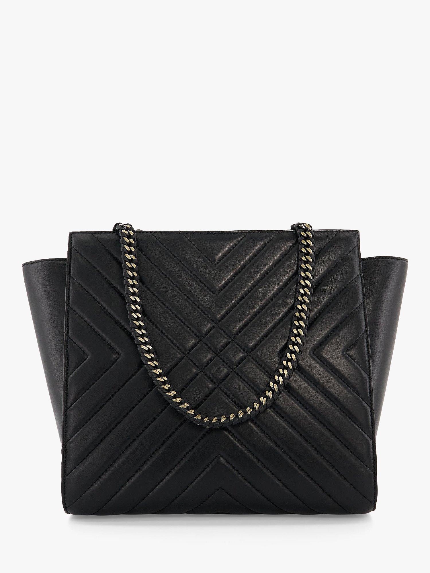 Product image 1 of 4, which shows Dune Hampstead Quilted Leather Shoulder Bag, Black