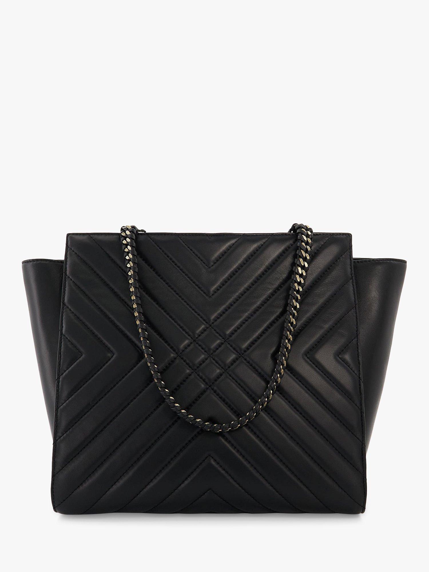 Product image 2 of 4, which shows Dune Hampstead Quilted Leather Shoulder Bag, Black
