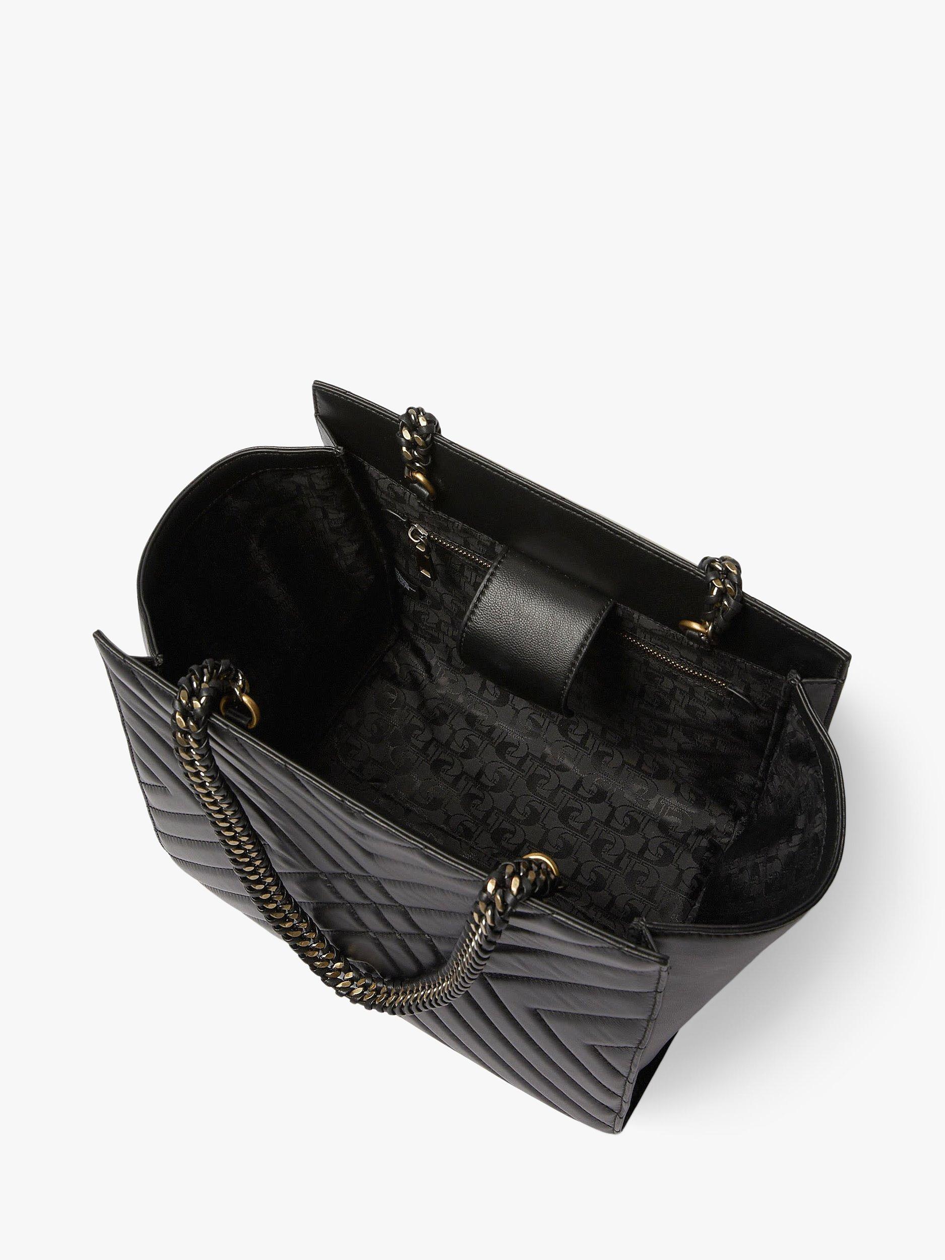 Product image 3 of 4, which shows Dune Hampstead Quilted Leather Shoulder Bag, Black