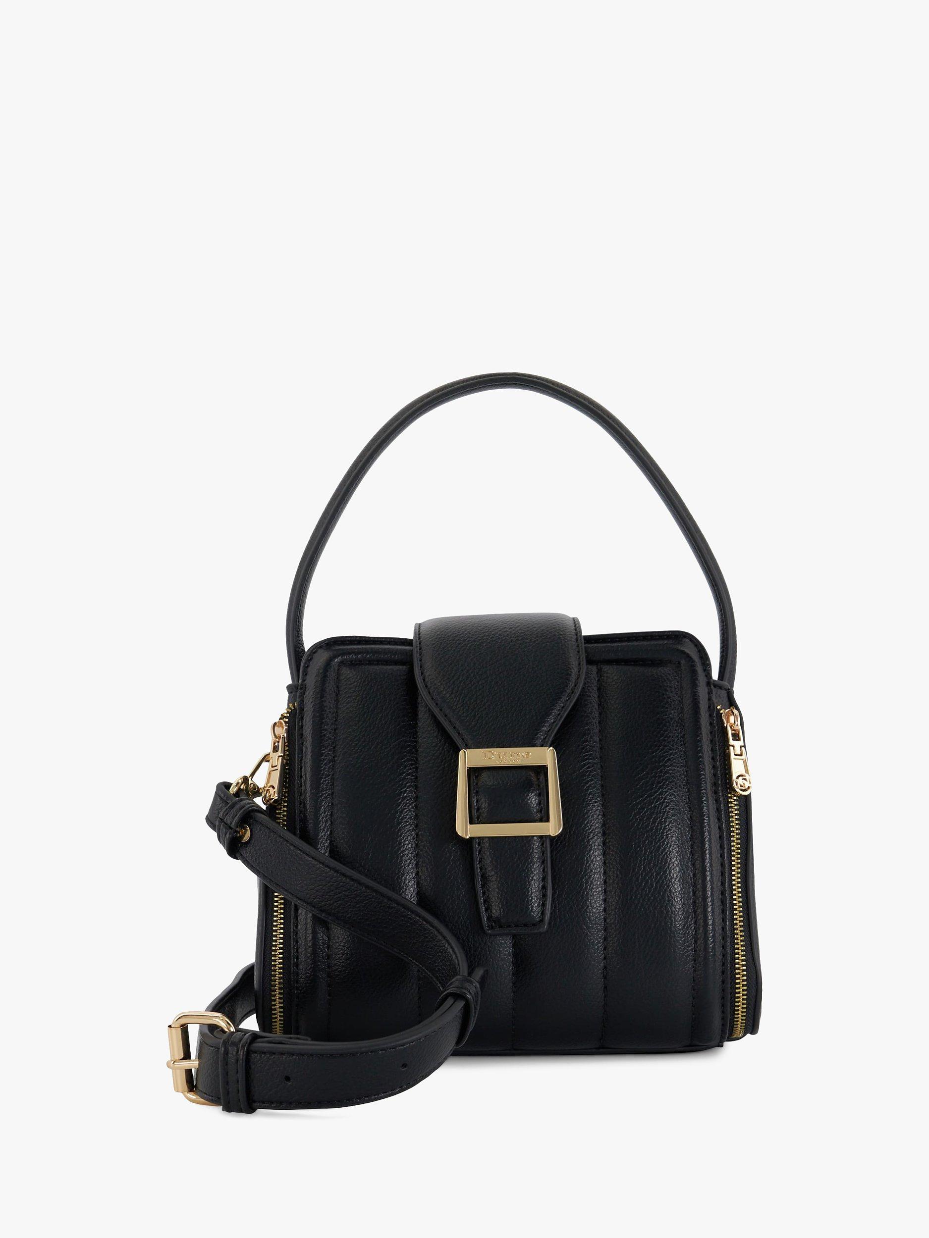 Product image 1 of 3, which shows Dune London Dashers Quilted Zip Crossbody Bag, Black