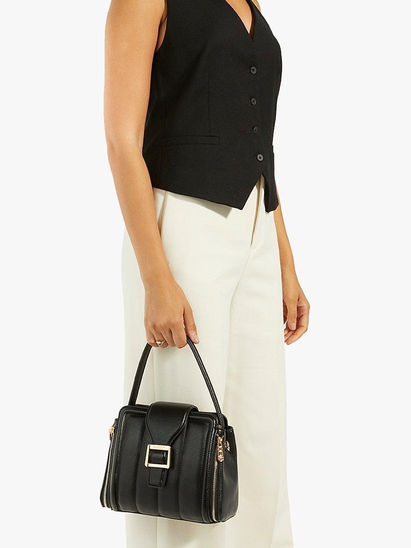 Product image 3 of 3, which shows Dune London Dashers Quilted Zip Crossbody Bag, Black
