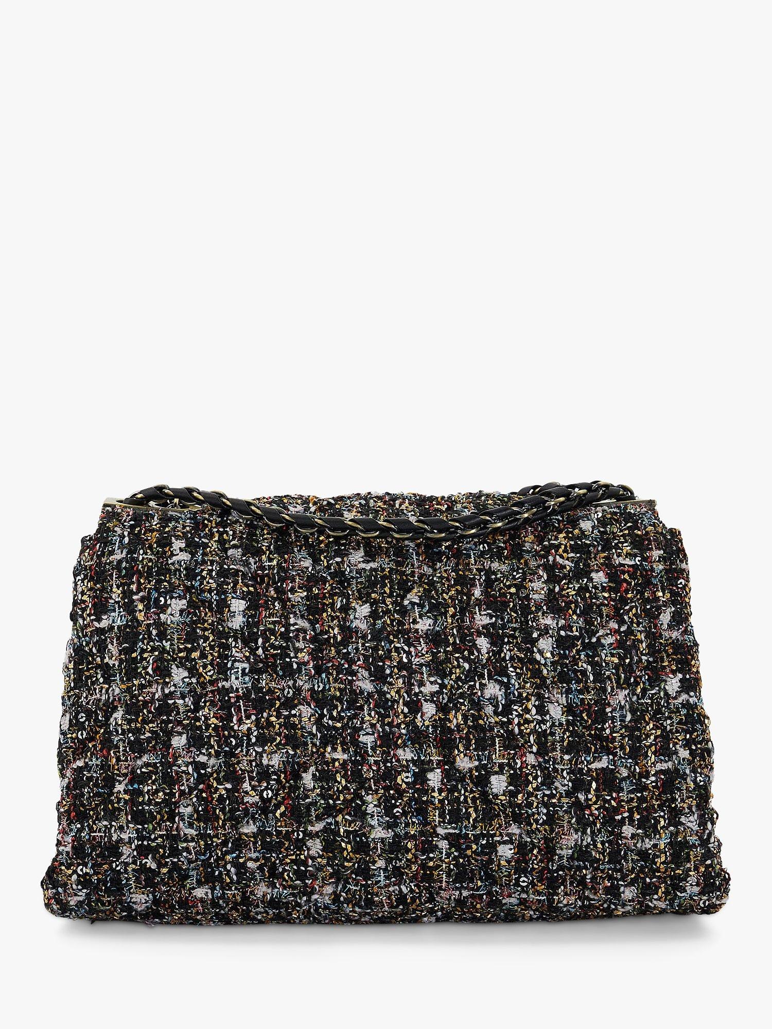 Product image 2 of 4, which shows Dune Regent Tweed Shoulder Bag, Black