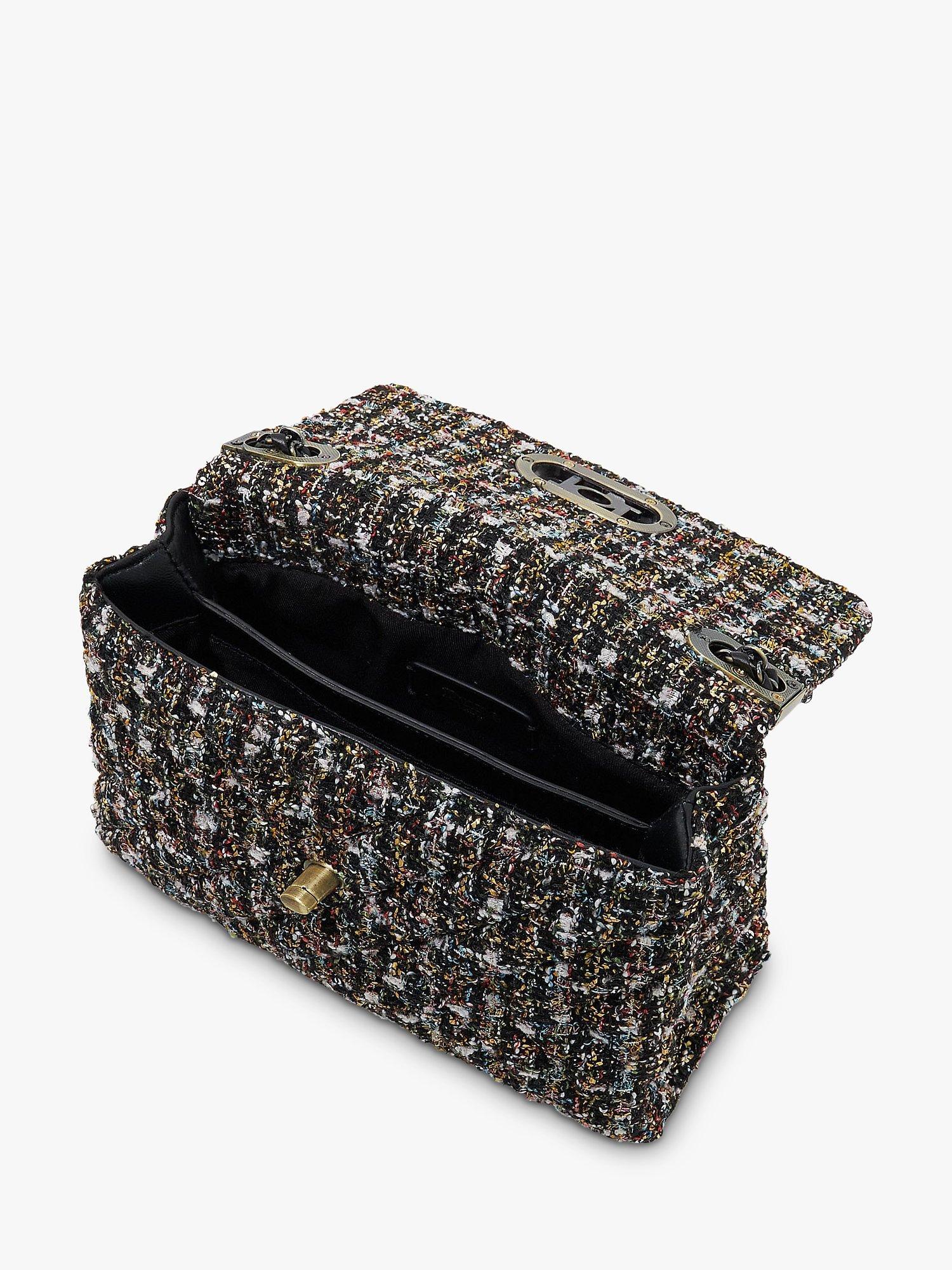 Product image 3 of 4, which shows Dune Regent Tweed Shoulder Bag, Black