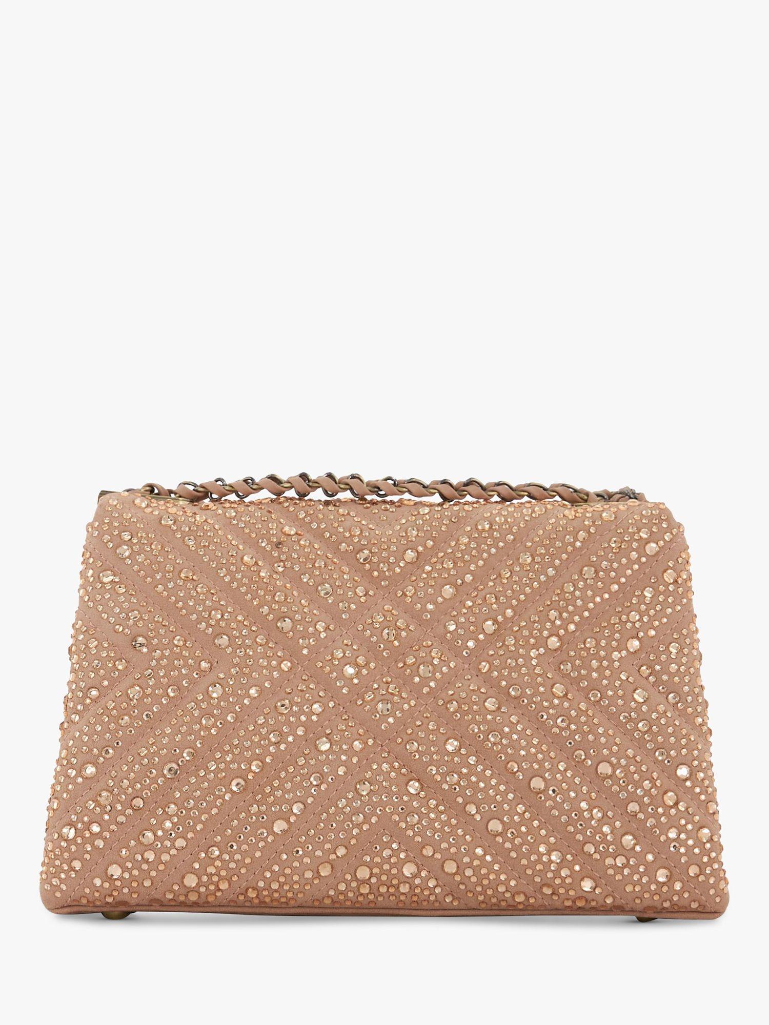 Dune Richmond Diamante Corsage Shoulder Bag Rose Gold