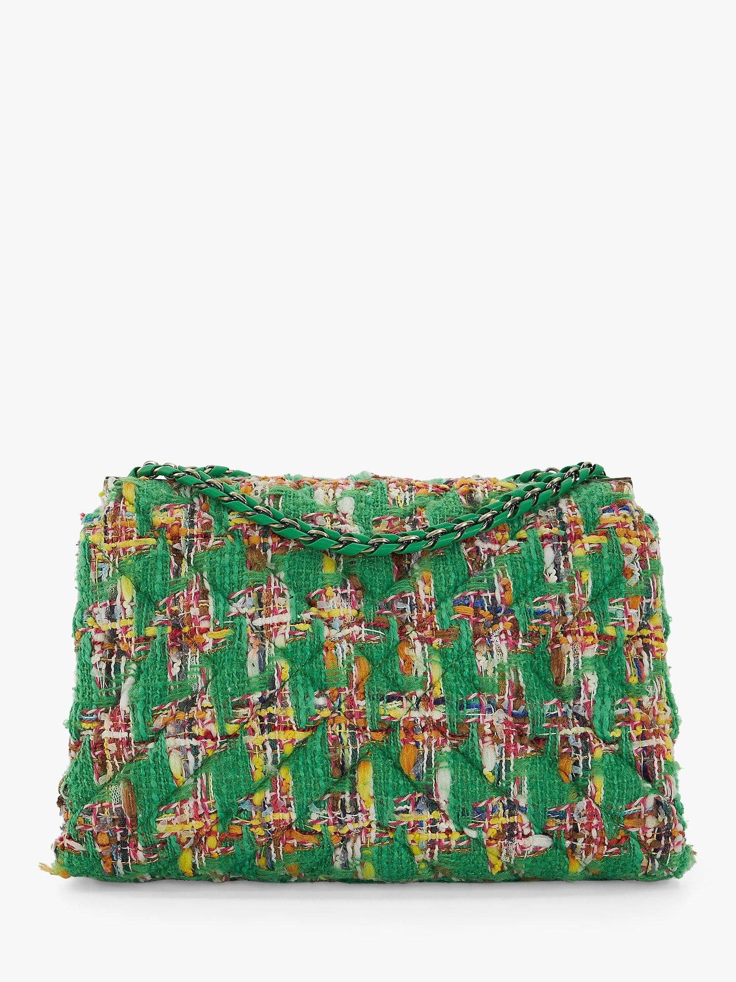 Product image 2 of 4, which shows Dune London Regent Tweed Shoulder Bag, Green