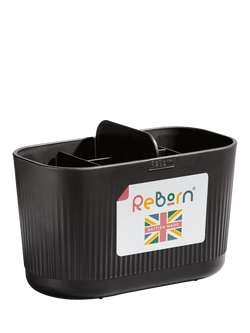 ReBorn Recycled Plastic Large Bathroom Caddy, Dark Grey