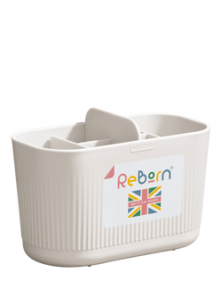 ReBorn Recycled Plastic Large Bathroom Caddy, Stone