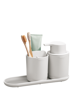 ReBorn Recycled Plastic Bathroom Accessories Set - view 2, Stone