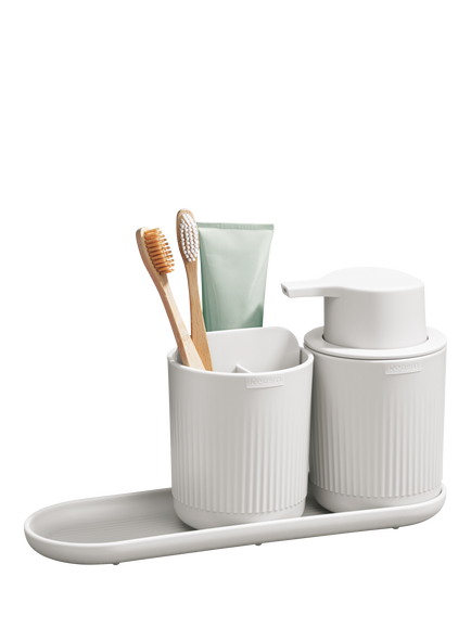 ReBorn Recycled Plastic Bathroom Accessories Set - view 2, Stone