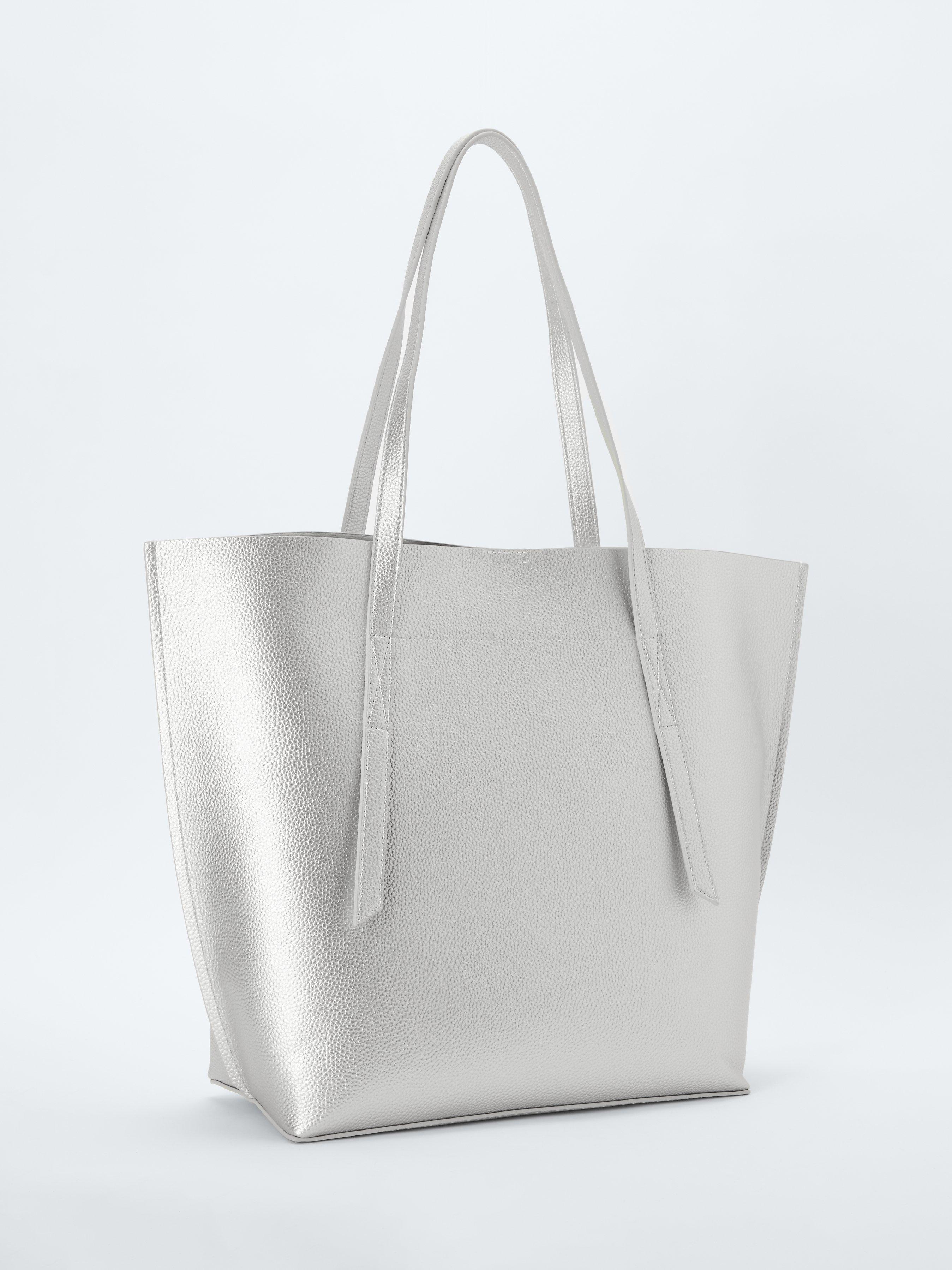 John Lewis ANYDAY Sia East/West Minimal Tote Bag, Silver John Lewis ANYDAY Sia East/West Minimal Tote Bag, Silver