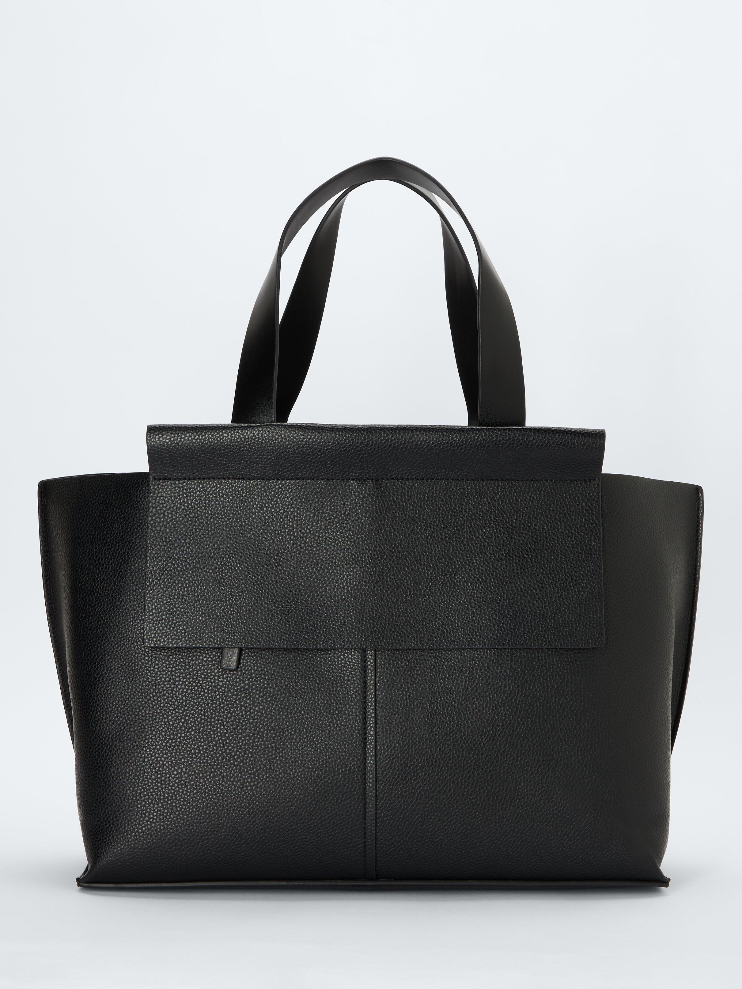 John Lewis ANYDAY Sia Triple Flap Tote Bag Black