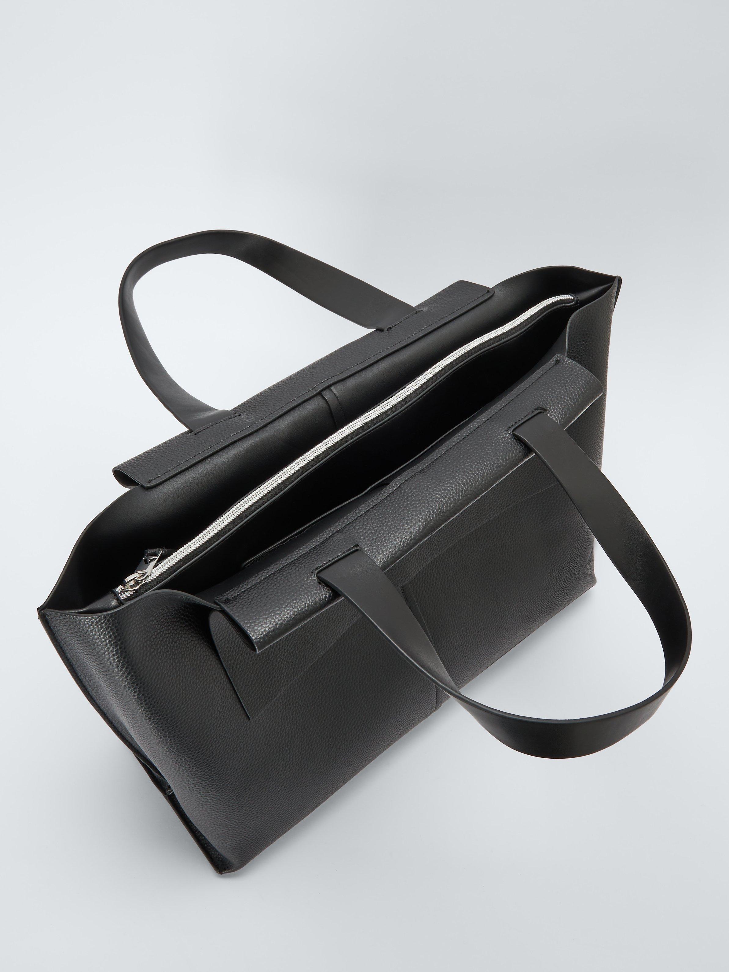 Product image 4 of 5, which shows John Lewis ANYDAY Sia Triple Flap Tote Bag, Black
