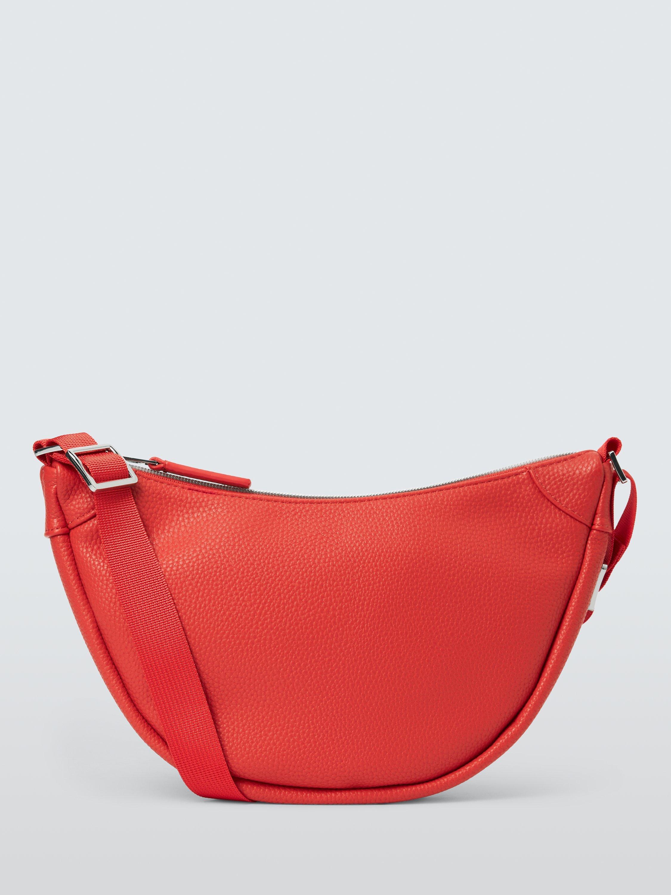John Lewis ANYDAY Pebbled Faux Leather Crossbody Sling Bag, Red