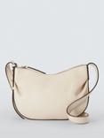 John Lewis Gathered Leather Crossbody Bag, Jet Stream