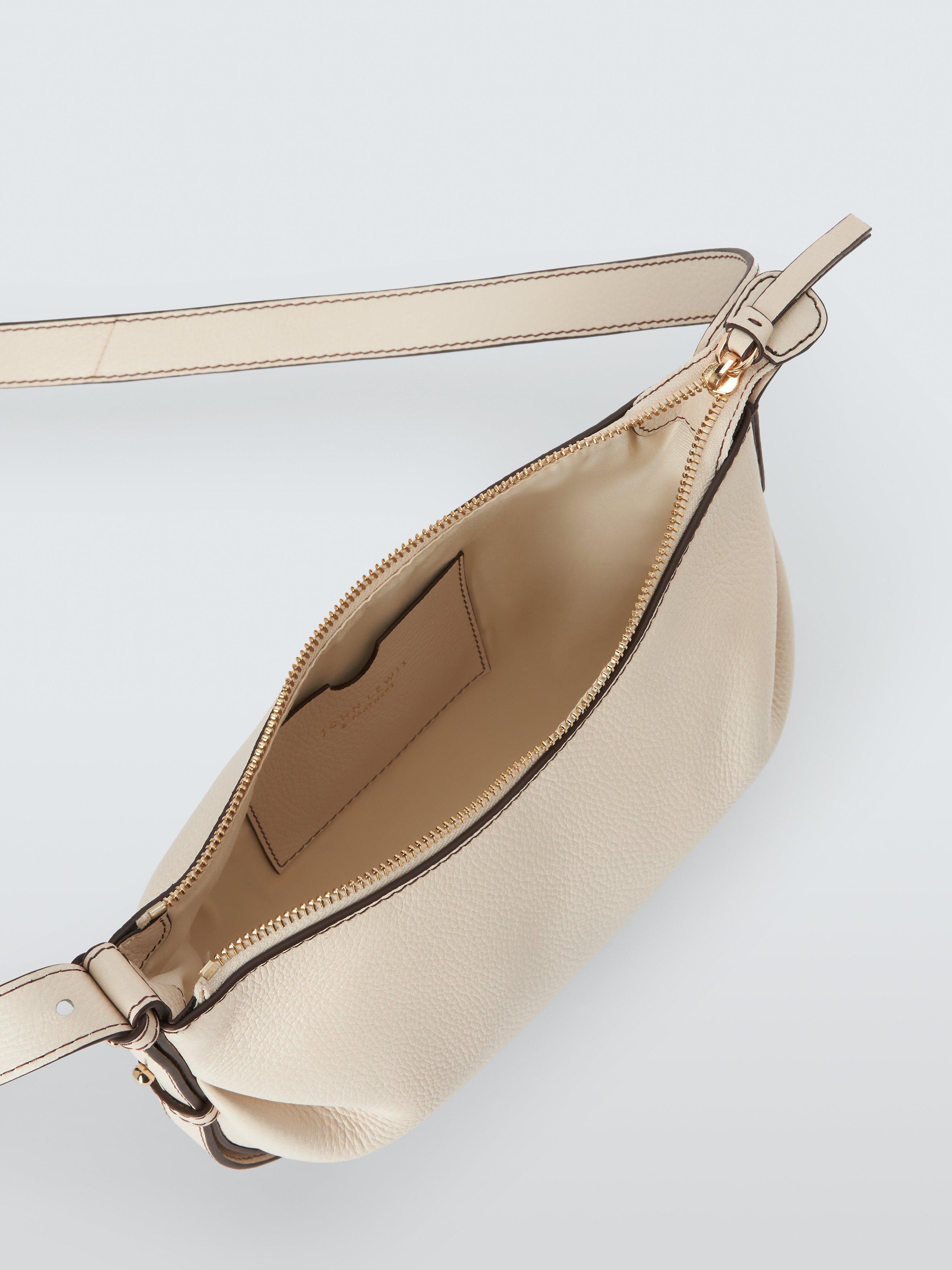 Product image 4 of 6, which shows John Lewis Gathered Leather Crossbody Bag, Jet Stream