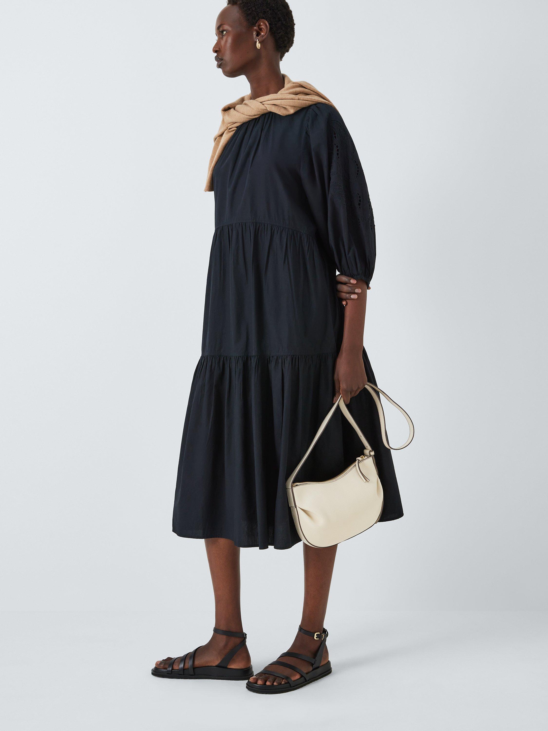 Product image 6 of 6, which shows John Lewis Gathered Leather Crossbody Bag, Jet Stream