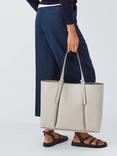 John Lewis Knot Handle Leather Tote Bag, Porpoise