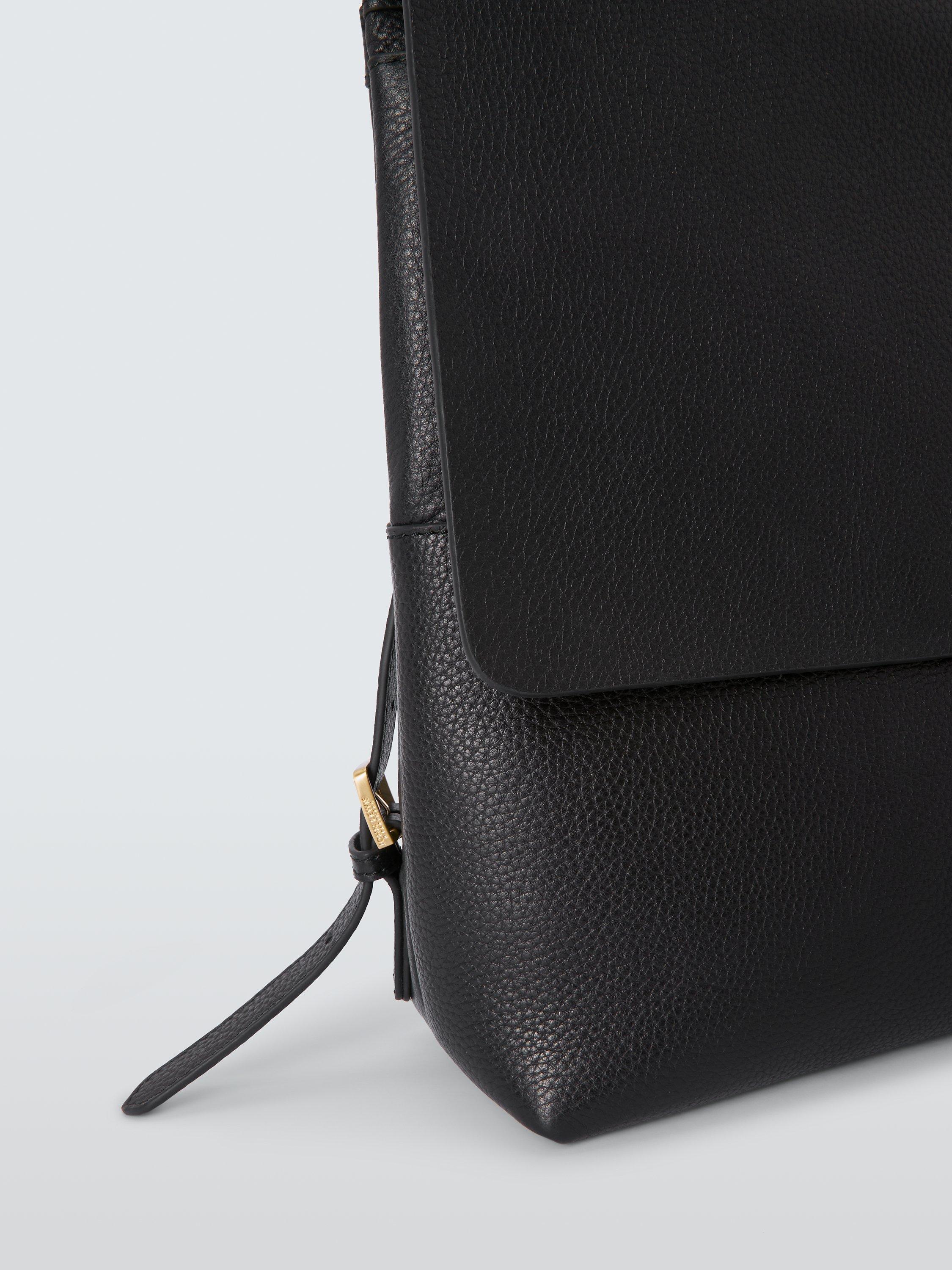 John Lewis Alina Leather Backpack Black