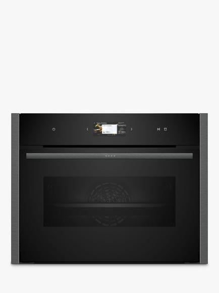 Neff N90 C24FS31G0B Built-in Compact Oven with Steam Function, Grey Graphite, Grey Graphite