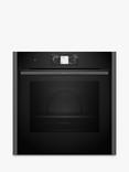 Neff N90 Slide and Hide B64CT73G0B Built In Self Cleaning Electric Single Oven, Grey Graphite
