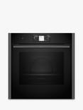 Neff N90 Slide and Hide B64CT73G0B Built In Self Cleaning Electric Single Oven, Grey Graphite