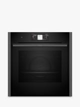 Neff N90 Slide and Hide B64CT73G0B Built In Self Cleaning Electric Single Oven, Grey Graphite