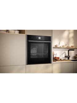 Neff N90 Slide and Hide B64CT73G0B Built In Self Cleaning Electric Single Oven, Grey Graphite - view 2, Grey Graphite