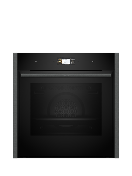 Neff N90 Slide and Hide B64CS71G0B  Built In Self Cleaning Electric Single Oven, Grey Graphite, Grey Graphite