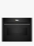 NEFF N70 C24MR21G0B Built-in Compact Oven with Microwave Function, Grey Graphite