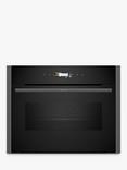 NEFF N70 C24MR21G0B Built-in Compact Oven with Microwave Function, Grey Graphite