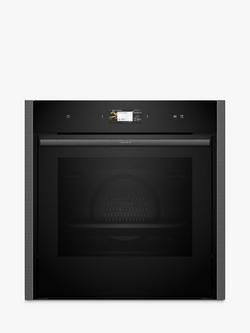 Neff N90 B64FS31G0B Slide & Hide Built In Electric Single Oven, Grey Graphite, Grey Graphite