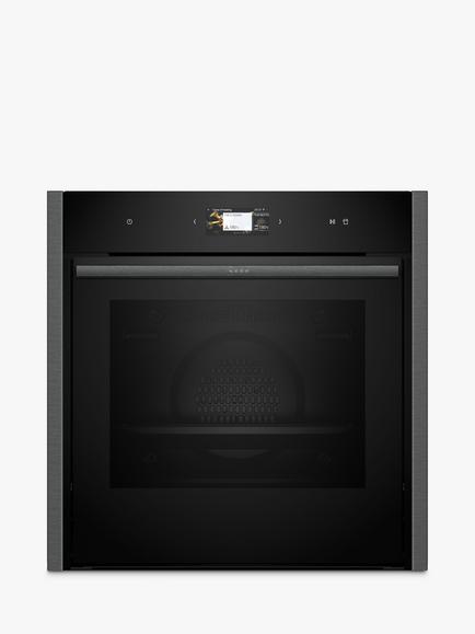 Neff N90 B64FS31G0B Slide & Hide Built In Electric Single Oven, Grey Graphite, Grey Graphite