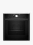 Neff N90 Slide and Hide B64VT73G0B Built In Self Cleaning Electric Single Oven with Steam Function, Grey Graphite