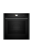 Neff N90 Slide and Hide B64VS71G0B Built In Self Cleaning Electric Single Oven with Steam Function, Grey Graphite