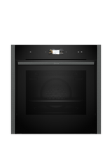 Neff N90 Slide and Hide B64VS71G0B Built In Self Cleaning Electric Single Oven with Steam Function, Grey Graphite