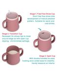 TUM TUM Silicone 3 Way Sippy Cup,180ml, Pink