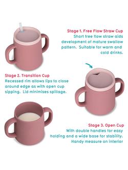 TUM TUM Silicone 3 Way Sippy Cup,180ml - view 2, Pink