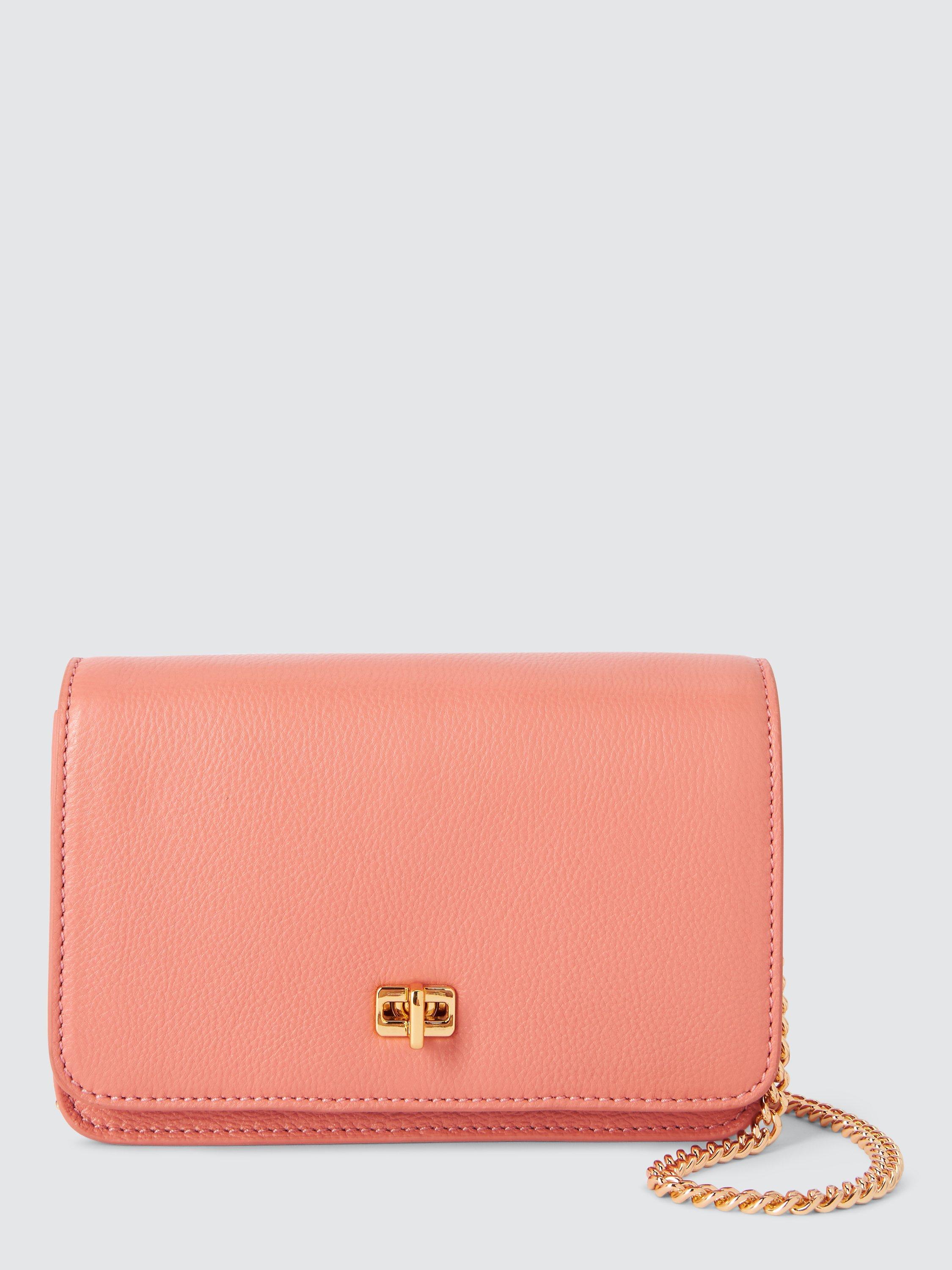 John Lewis Mini Chain Flapover Handbag Pink