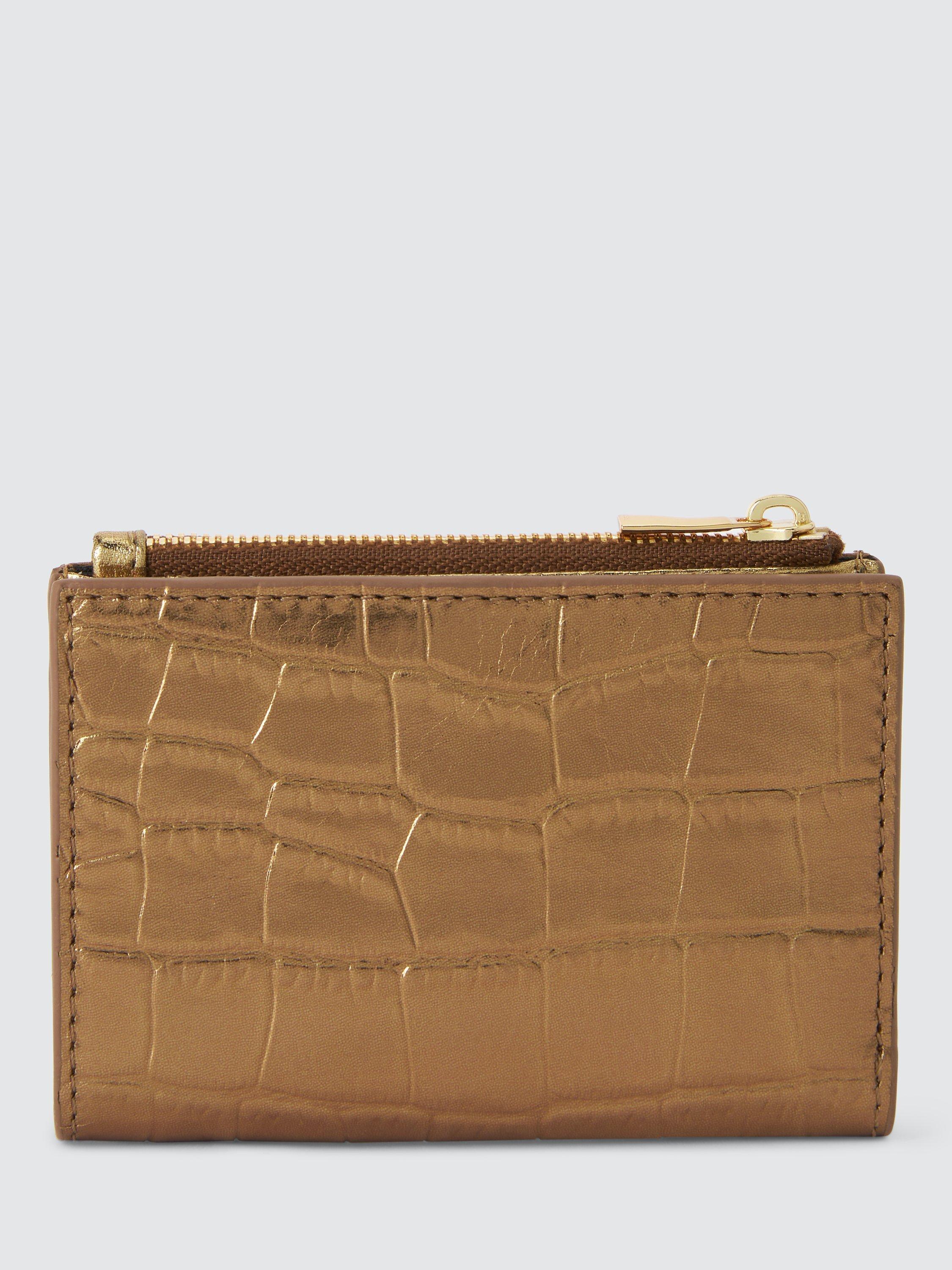 John Lewis Zip Card Purse, Bronze