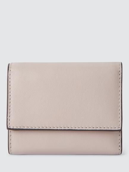 John Lewis Leather Medium Tri-Fold Purse, Porpoise