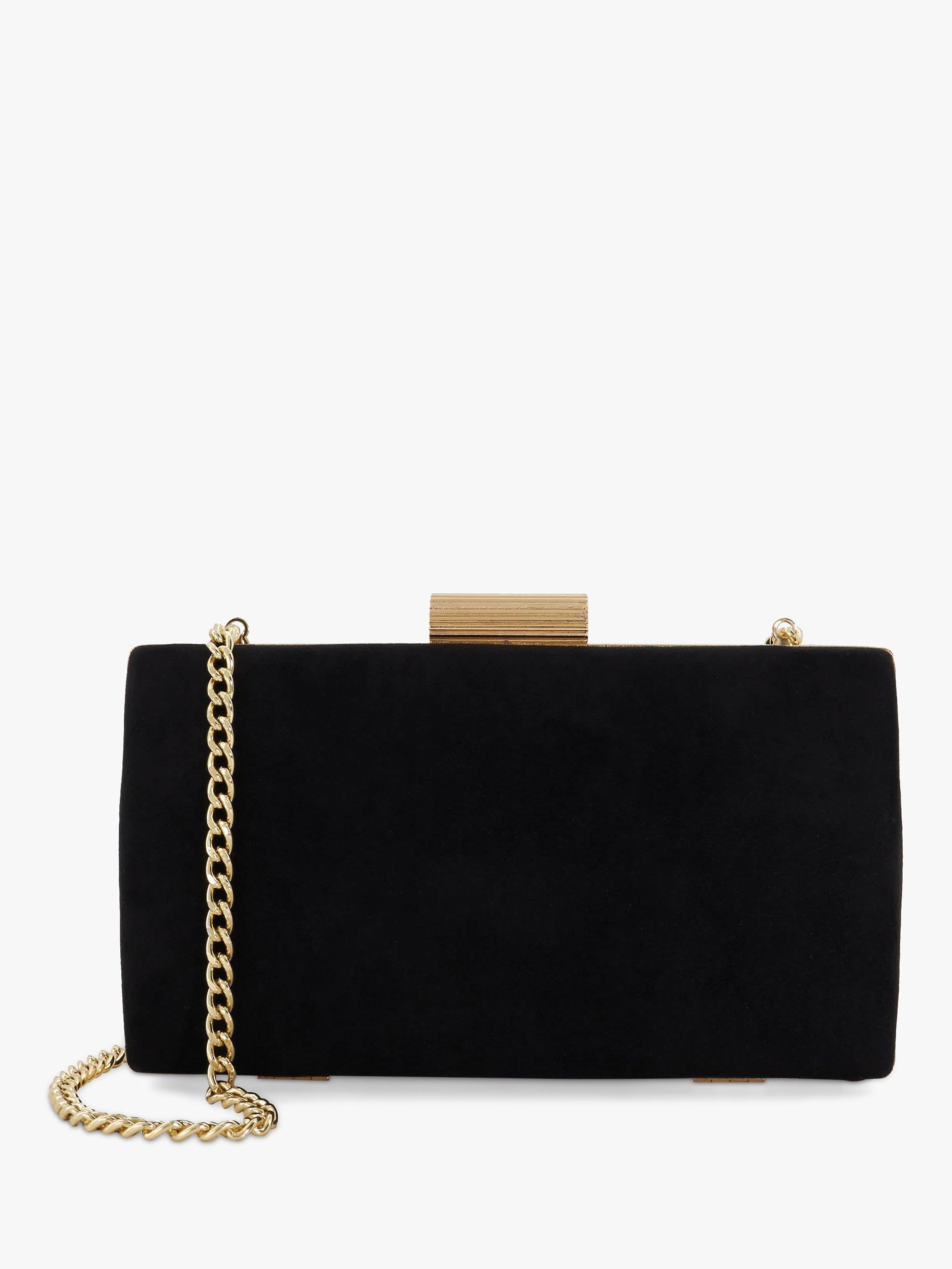 Dune Belleview Chain Strap Clutch Bag, Black