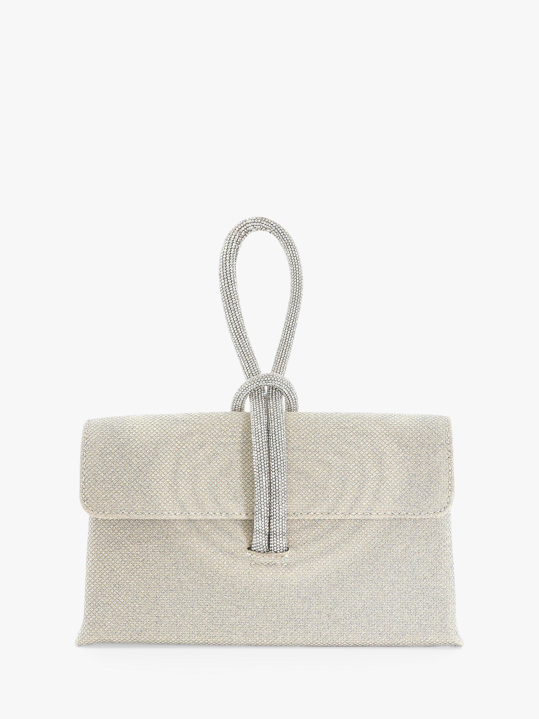 Product image 1 of 4, which shows Dune Brynie Diamante Handle Grab Bag, Gold