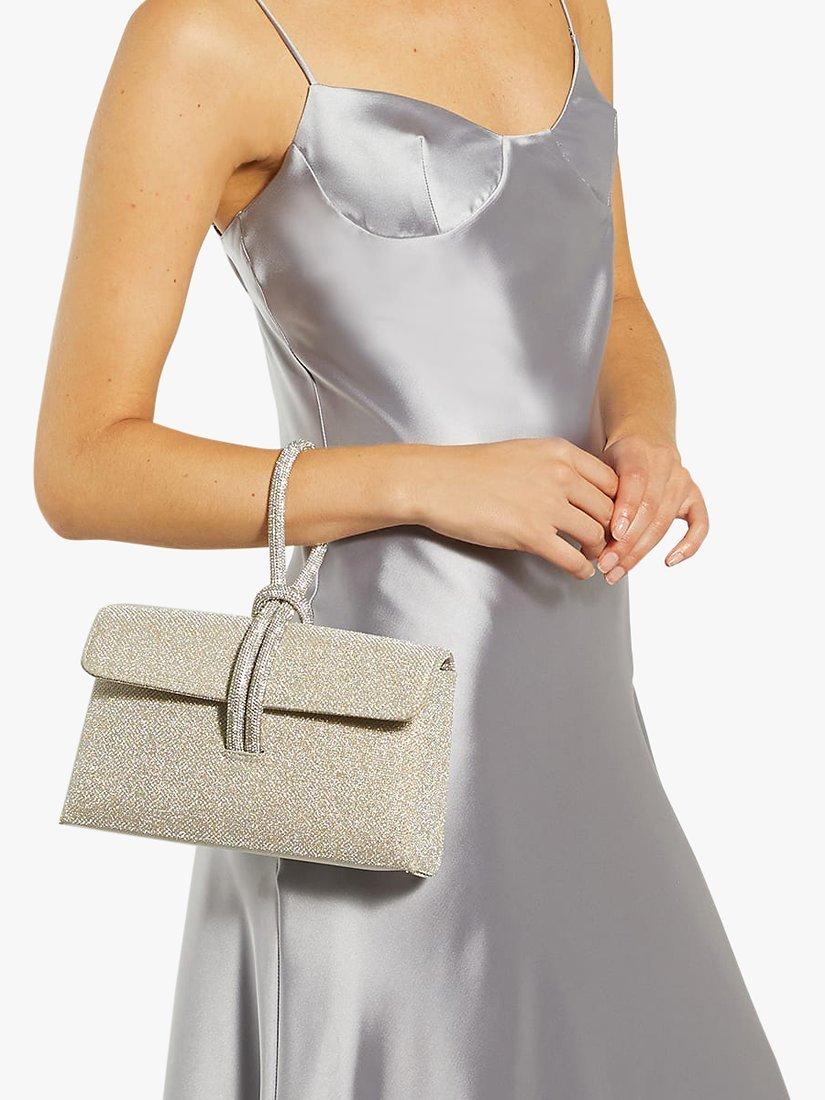Product image 2 of 4, which shows Dune Brynie Diamante Handle Grab Bag, Gold