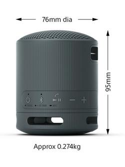 Sony SRS-XB100 Extra Bass Waterproof Bluetooth Portable Speaker - view 2, Black