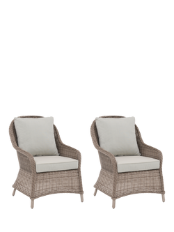John Lewis Rye Garden Lounging Armchairs, Set of 2, Natural, Natural