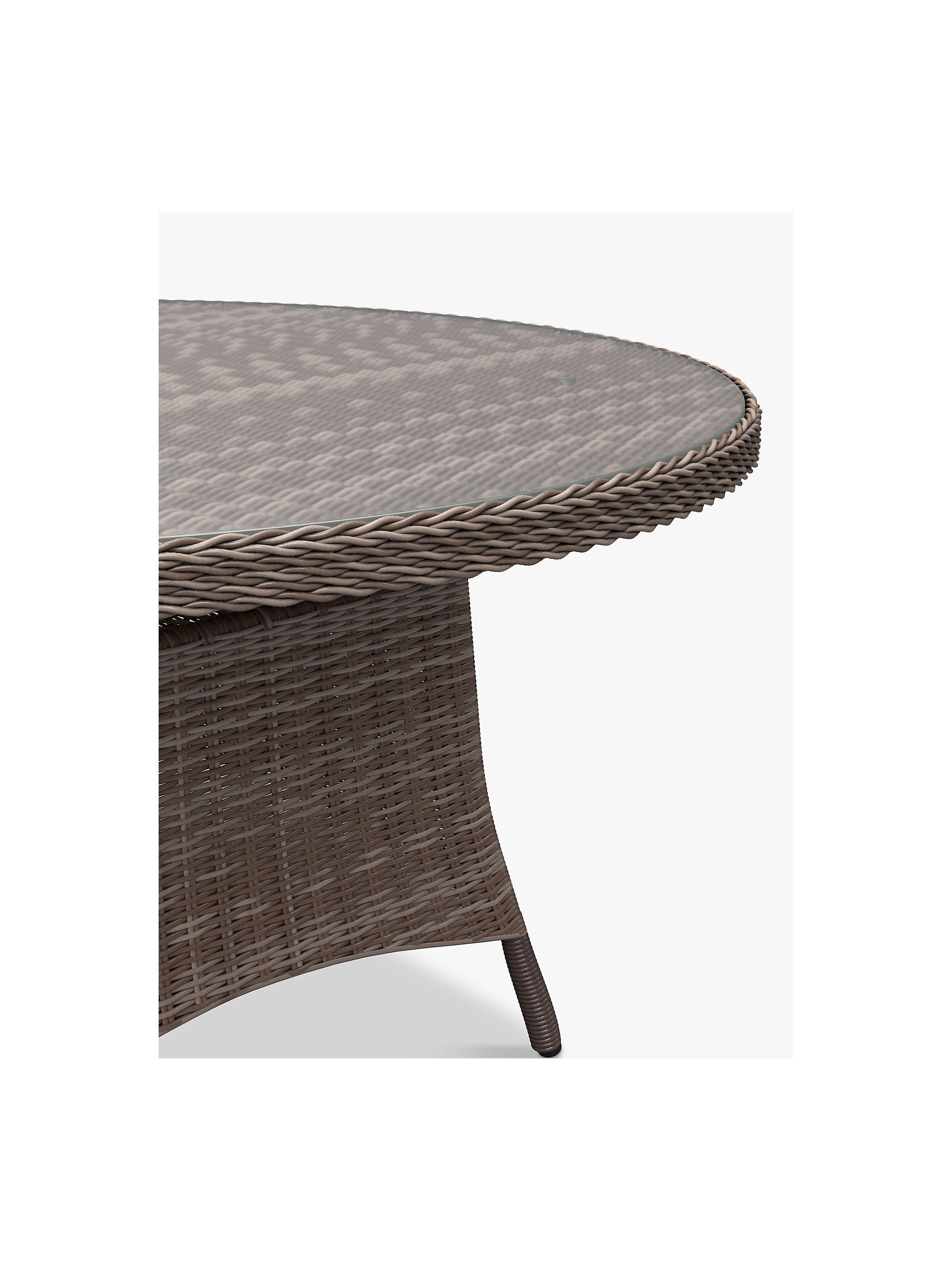 John Lewis Rye Woven 4 Seater Round Garden Dining Table Natural