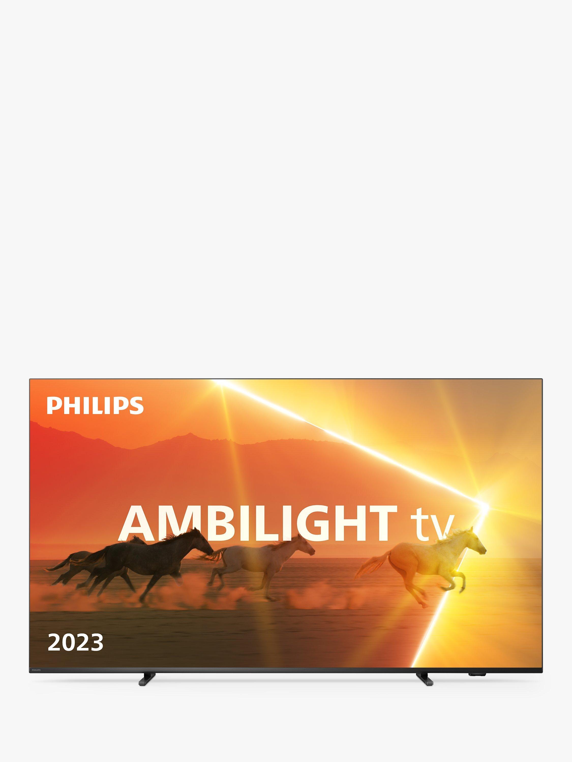 Philips 75PML9008 The Xtra MiniLED HDR 4K Ultra HD Smart TV, 75 inch with Freeview Play, Ambilight & Dolby Atmos, Anthracite Grey