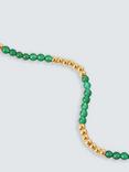 John Lewis Gemstones Agate Beaded Necklace, Yellow Gold/Green