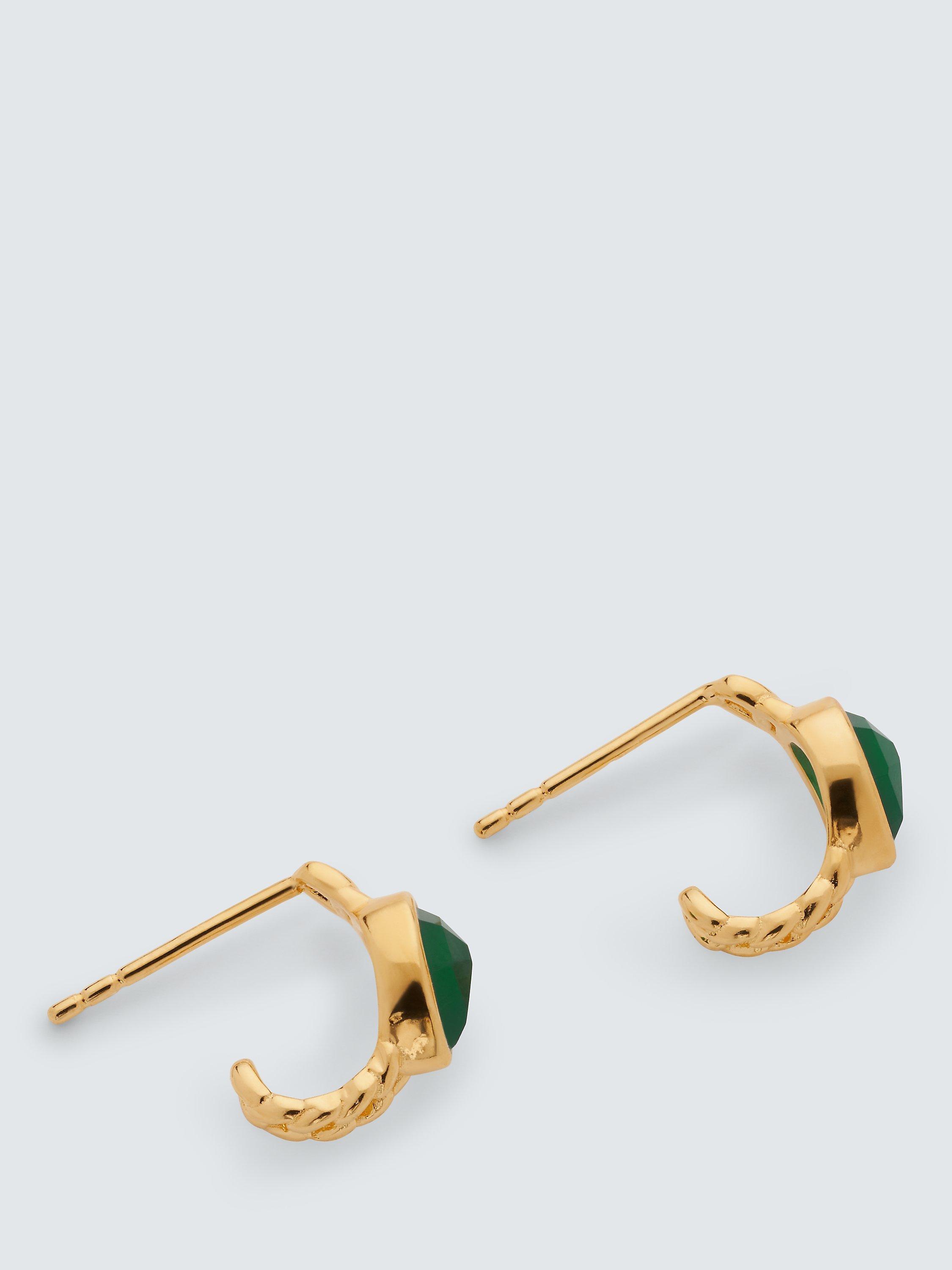 John Lewis Gemstones Agate Half Hoop Earrings Gold