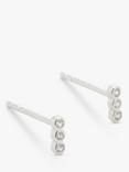 John Lewis Earring Edit Triple Cubic Zirconia Stud Earrings